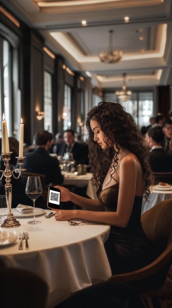 qr code menü woman1