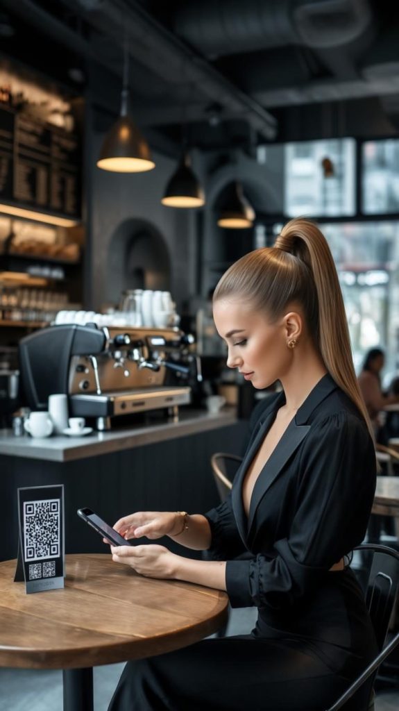 qr code menü woman2